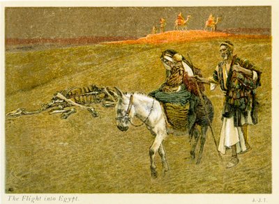 De Vlucht naar Egypte, Sint Mattheüs - Hoofdstuk 2 - Bijbel door James Jacques Joseph after Tissot