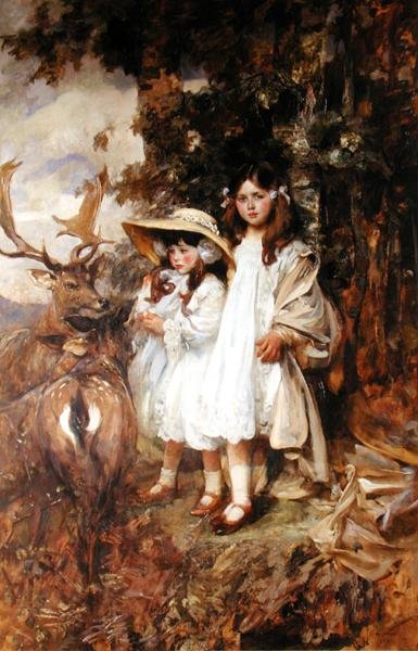 Irene en Frida Mond door James Jebusa Shannon