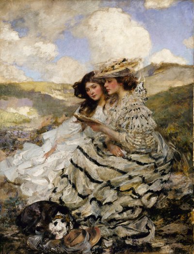 Op de duinen (Lady Shannon en Kitty) door James Jebusa Shannon