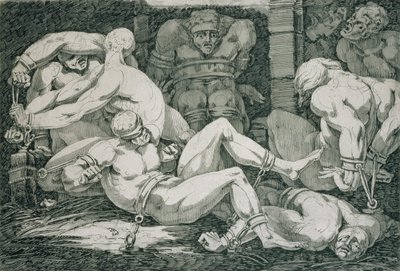 Ugolino en zijn zonen in de toren van de hongersnood, 18e eeuw door James Jefferys