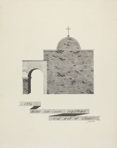 Missie San Juan Capistrano - Einde van Kapelmuur door James Jones