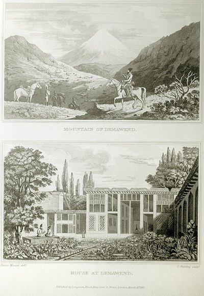 Berg en Huis bij Demavend, 1818 door James Justinian Morier