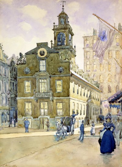 Het State House vanaf Park Street, Boston door James Kinsella