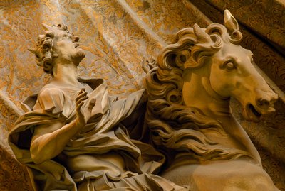 Romeinse keizer Constantijn wordt in steen gebeeldhouwd door de barokkunstenaar Bernini door James L Stanfield