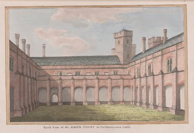 Herstmonceux Castle, East Sussex: Noordzicht van de Groene Hof door James Lambert  of Lewes