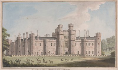 Herstmonceux Castle, East Sussex: zuidwestelijk uitzicht door James Lambert  of Lewes