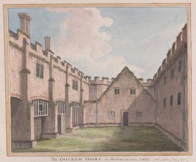 Herstmonceux Kasteel, East Sussex: De Kippenhof door James Lambert  of Lewes