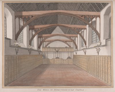 Herstmonceux Castle, East Sussex: De hal door James Lambert  of Lewes