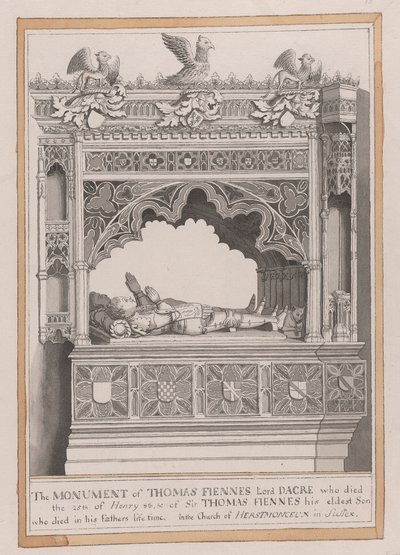 Het monument van Thomas Fiennes door James Lambert  of Lewes