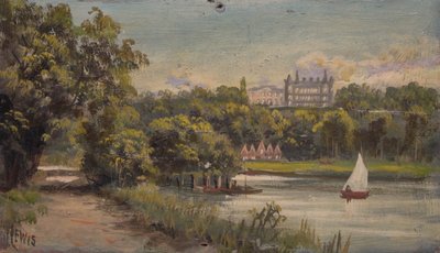 Richmond Hill en de Star and Garter vanaf de Middlesex-oever door James Lewis