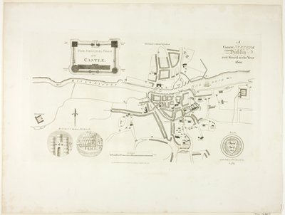 Correcte kaart van Dublin, zoals het stond in het jaar 1610 door James Malton