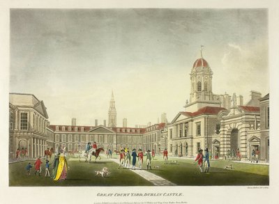 Grote binnenplaats, Dublin Castle door James Malton