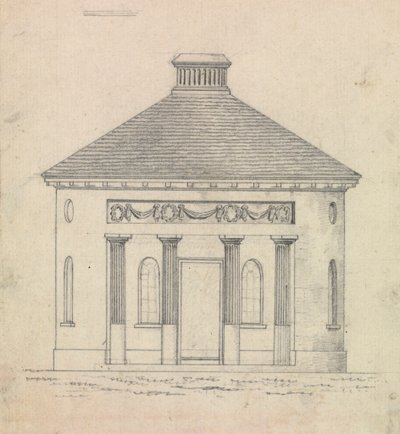 Voorbereidende tekening voor Ontwerp 30, Plaat 31 van Een Verzameling Ontwerpen voor Landelijke Toevluchtsoorden door James Malton