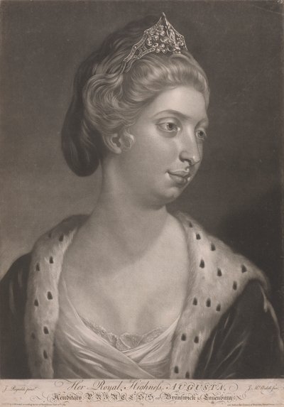 Hare Koninklijke Hoogheid Augusta, erfprinses van Brunswick en Lunenburg door James McArdell
