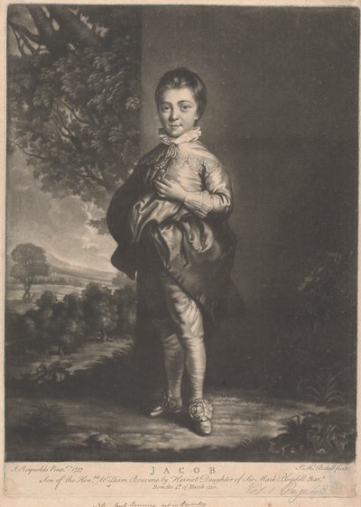 Jacob, Zoon van de Eerwaarde William Bouverie door James McArdell
