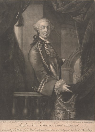 Luitenant-Generaal Charles Schaw Cathart, 9e Graaf Cathcart door James McArdell