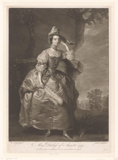 Portret van Mary Bertie door James McArdell