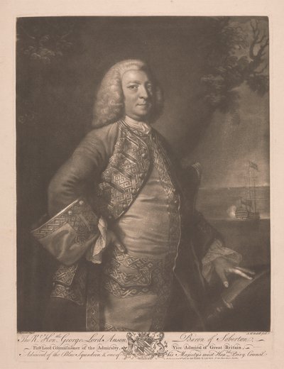 De Zeer Eerwaarde George Lord Anson door James McArdell