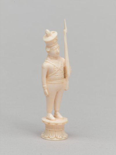 Witte pion, schaakstuk, India, circa 1820 door James McLachlan Nairn