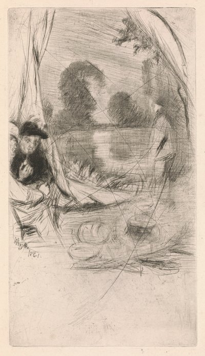 Impressies van geannuleerde platen door Whistler - het Model Rustend door James Abbott McNeill Whistler