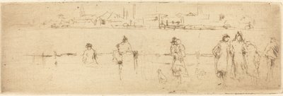 Een schets op de oever door James Abbott McNeill Whistler