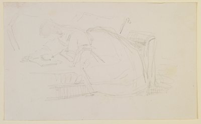 Een Meisje Liggend op een Bank, Lezend door James Abbott McNeill Whistler