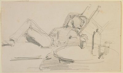 Een man liggend op een bed door James Abbott McNeill Whistler