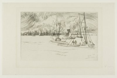 Amsterdam, vanaf het Tolhuis door James Abbott McNeill Whistler