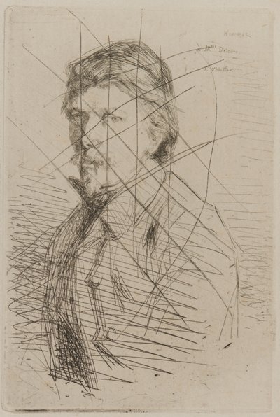 August Delâtre door James Abbott McNeill Whistler