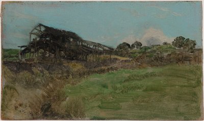 Blauw en smaragd: kolenmijn door James Abbott McNeill Whistler