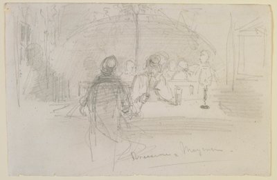 Brasserie in Mainz door James Abbott McNeill Whistler