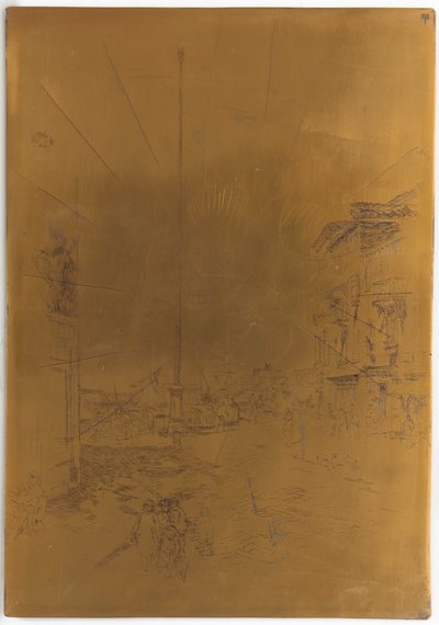 Geannuleerde drukplaat voor <em>De kleine mast</em> door James Abbott McNeill Whistler