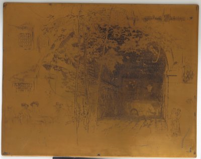 Geannuleerde drukplaat voor The Traghetto, No. 2 door James Abbott McNeill Whistler