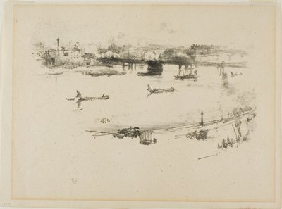 Charing Cross Spoorwegbrug door James Abbott McNeill Whistler
