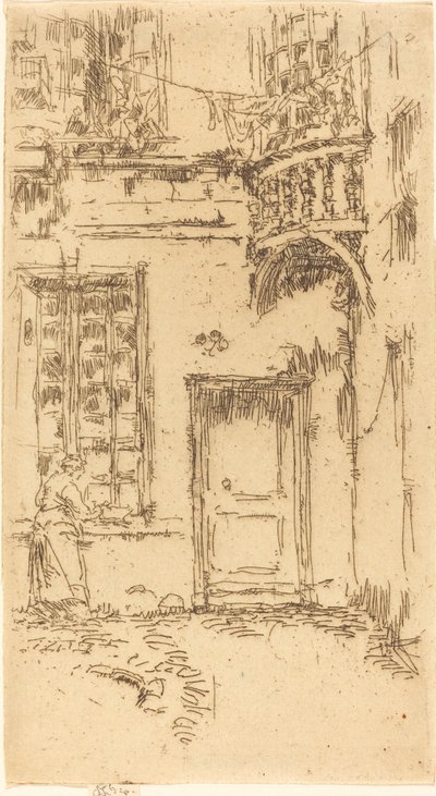 Binnenplaats, Rue P.L. Courier door James Abbott McNeill Whistler