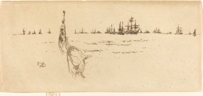Het Strijken van de Vlag door James Abbott McNeill Whistler