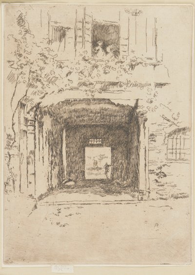 Deur en wijnstok door James Abbott McNeill Whistler
