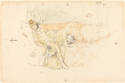 Geklede Figuur, Liggend door James Abbott McNeill Whistler