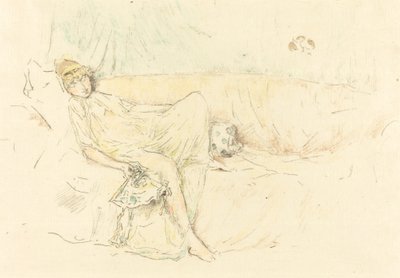 Geklede figuur, liggend door James Abbott McNeill Whistler