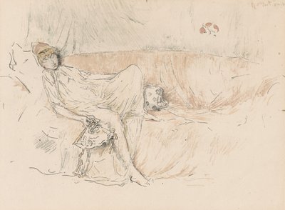 Geklede figuur, liggend door James Abbott McNeill Whistler