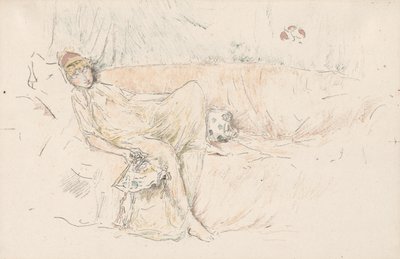 Gedrapeerde figuur, liggend door James McNeill Whistler