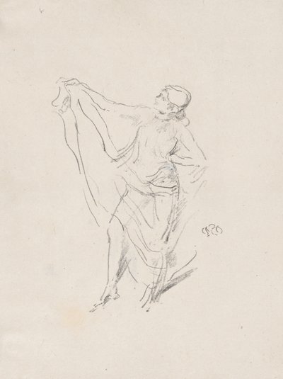 Gedrapeerd model, Dansen door James McNeill Whistler