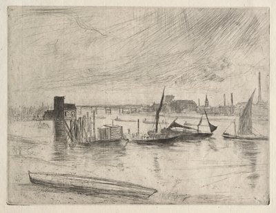 Vroege ochtend Battersea door James McNeill Whistler