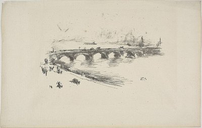 Avond, Little Waterloo Bridge door James Abbott McNeill Whistler