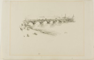 Avond, Kleine Waterloo-brug door James Abbott McNeill Whistler