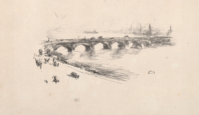 Avond, Kleine Waterlogebrug door James McNeill Whistler