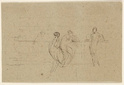 Figuren bij een balustrade door James McNeill Whistler