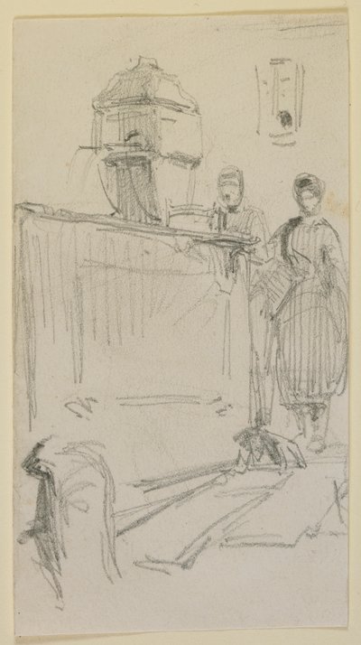 Figuren bij een fontein door James Abbott McNeill Whistler