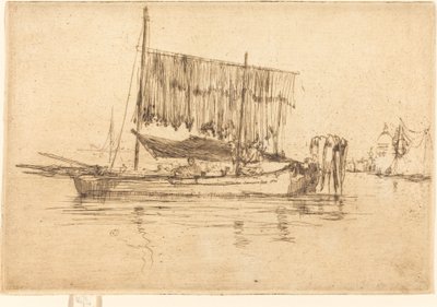 Vissersboot door James Abbott McNeill Whistler