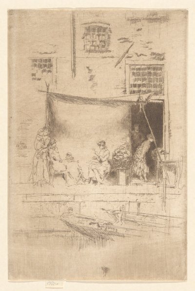 Fruitkraam, uit de Tweede Venetië Set (Een Set van Zesentwintig Etsen) door James Abbott McNeill Whistler